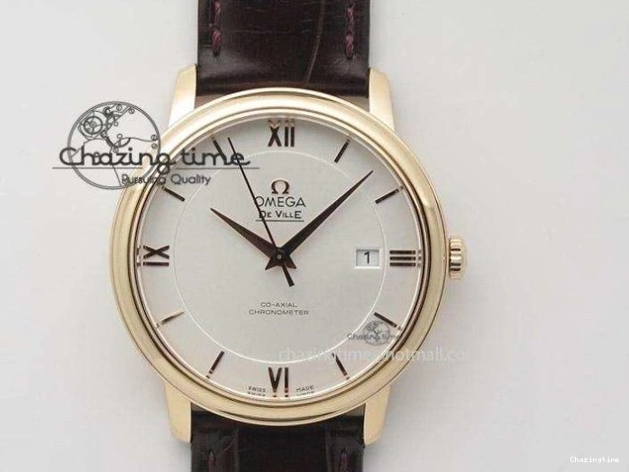 0416 QuickDry De Ville Date RG MKF 1:1 Best Edition Brown Textured Dial Diamonds Marker on Brown Leather Strap A 7747